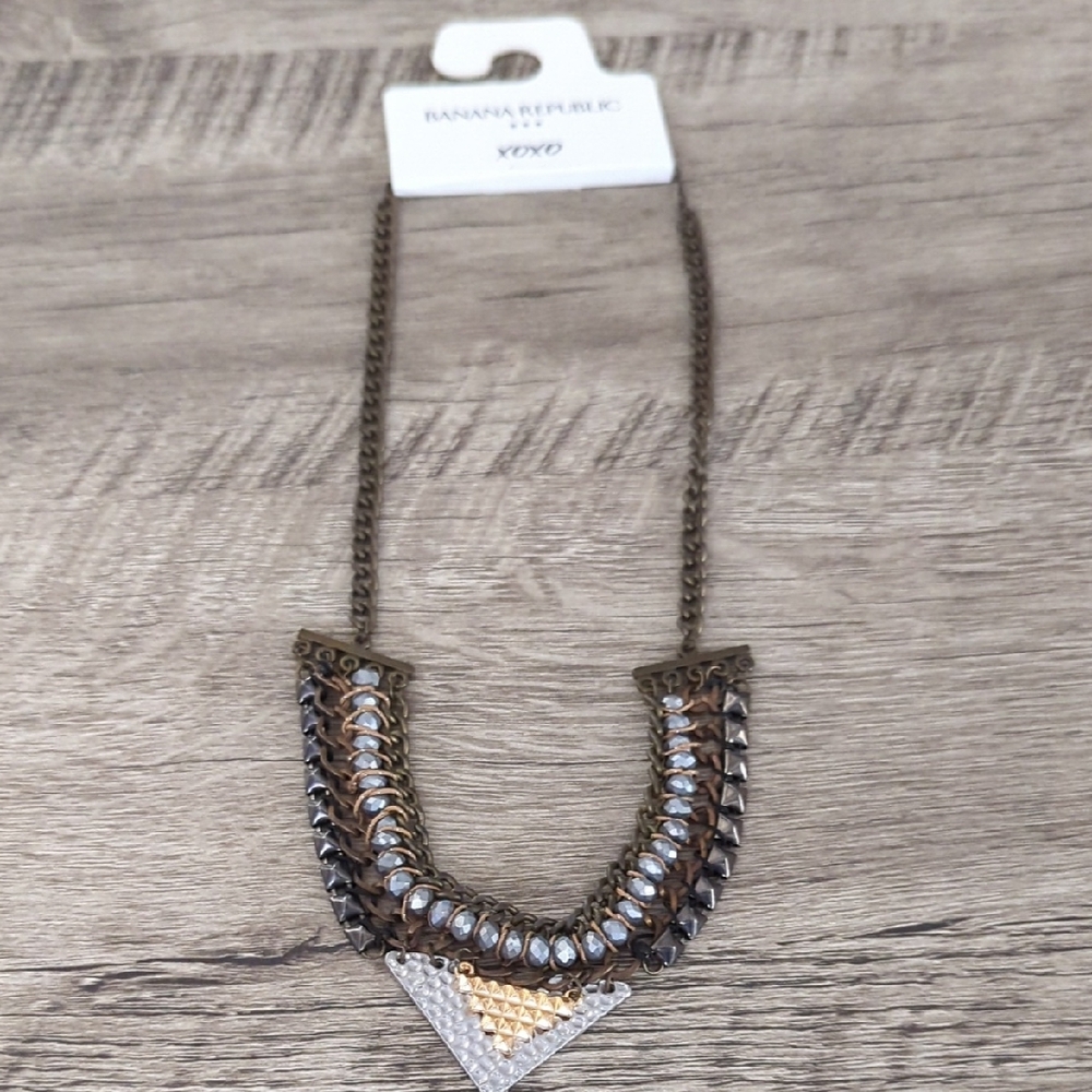 Banana Republic Tri-Tone Statement Necklace